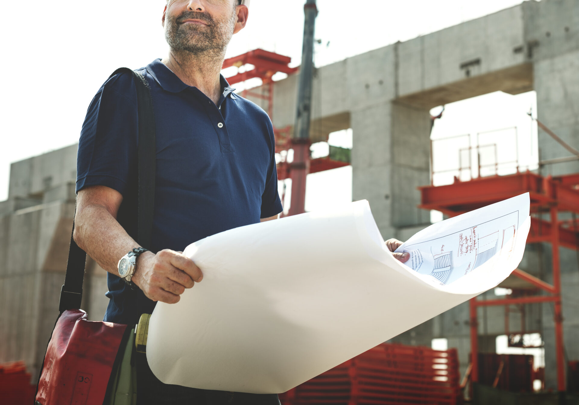 Site engineer on a construction site