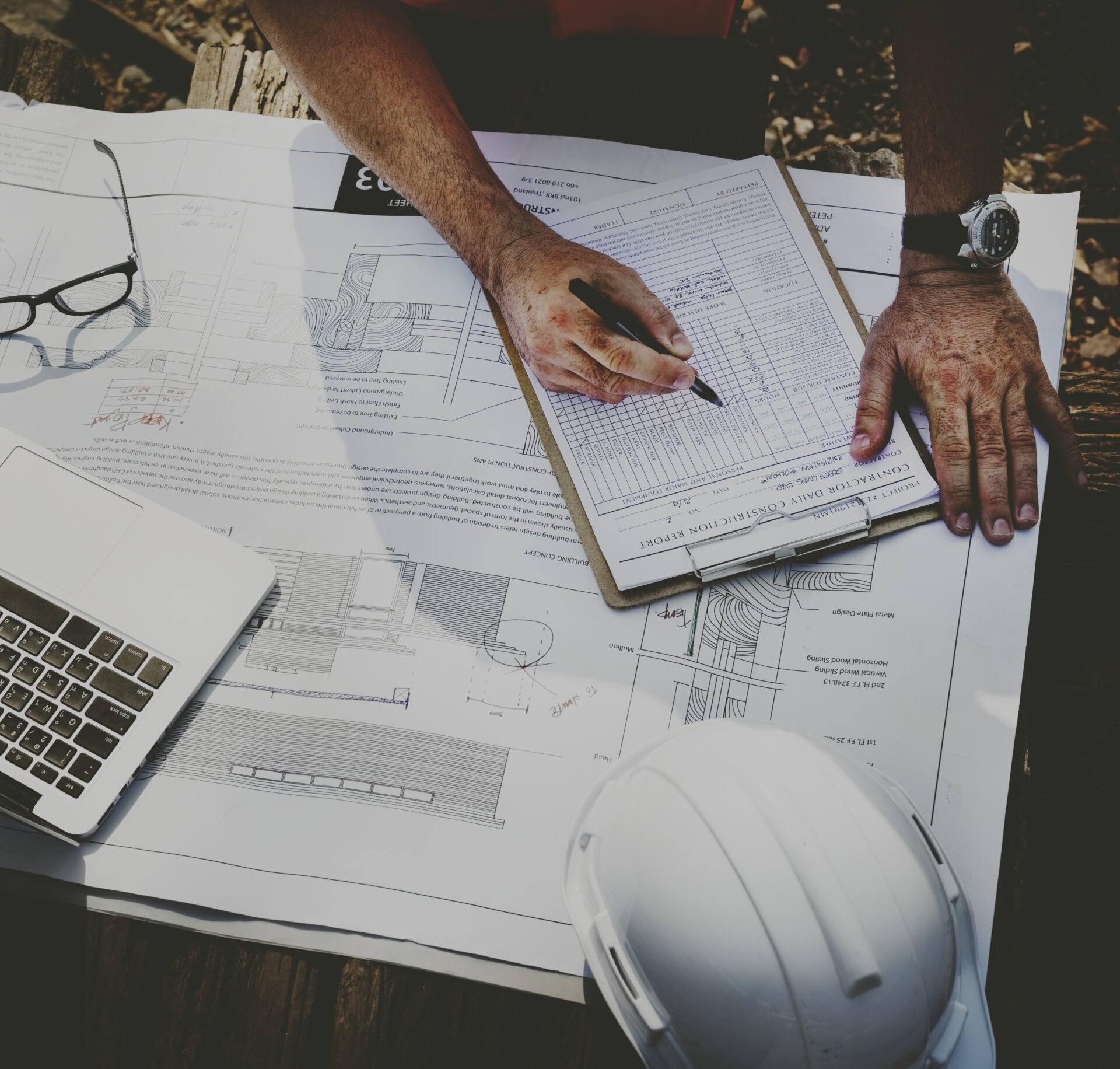 Site engineer on a construction site